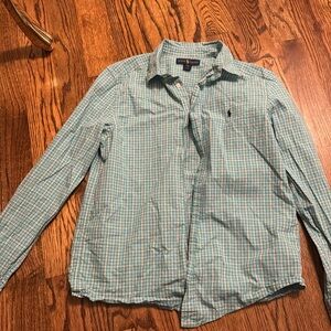 Polo green plaid long sleeve shirt